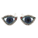 Iron on/Sew on Patch Rhinestone Repair Applique Motif Eyes Garment Decor DIY