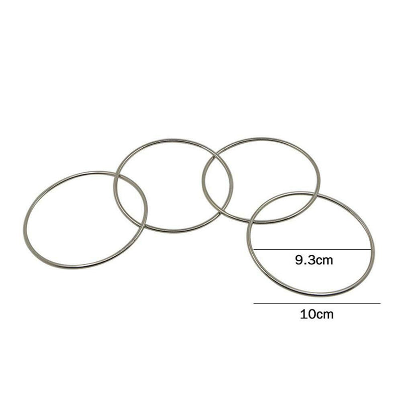 4pcs Magic Metal Rings Linking Iron Hoops for Fun Magic Trick Playing Props A