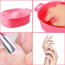 Nail Art Hand Wash Remover Soak Plastic Bowl Nail Bath Manicure Tool(Pink)