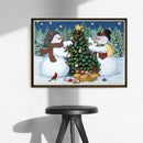 Snowman Christmas Tree DIY Full Drill Round Diamond Painting Embroidery Kit