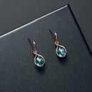 Water Drop Earrings Crystal Pendant Necklace Set Women Wedding Jewelry Gift