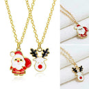 Merry Christmas Necklace Pendant Santa Claus Elk Set Party Gift Happy