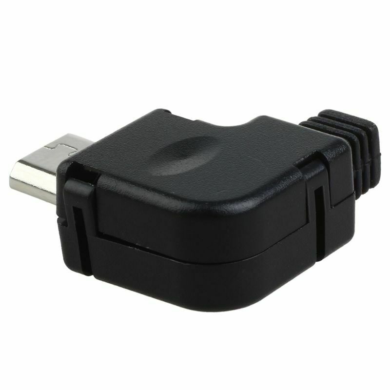 Right Angle Micro-USB 5 P Port Male Plug Socket Connector With Plastic Cove Q1D2
