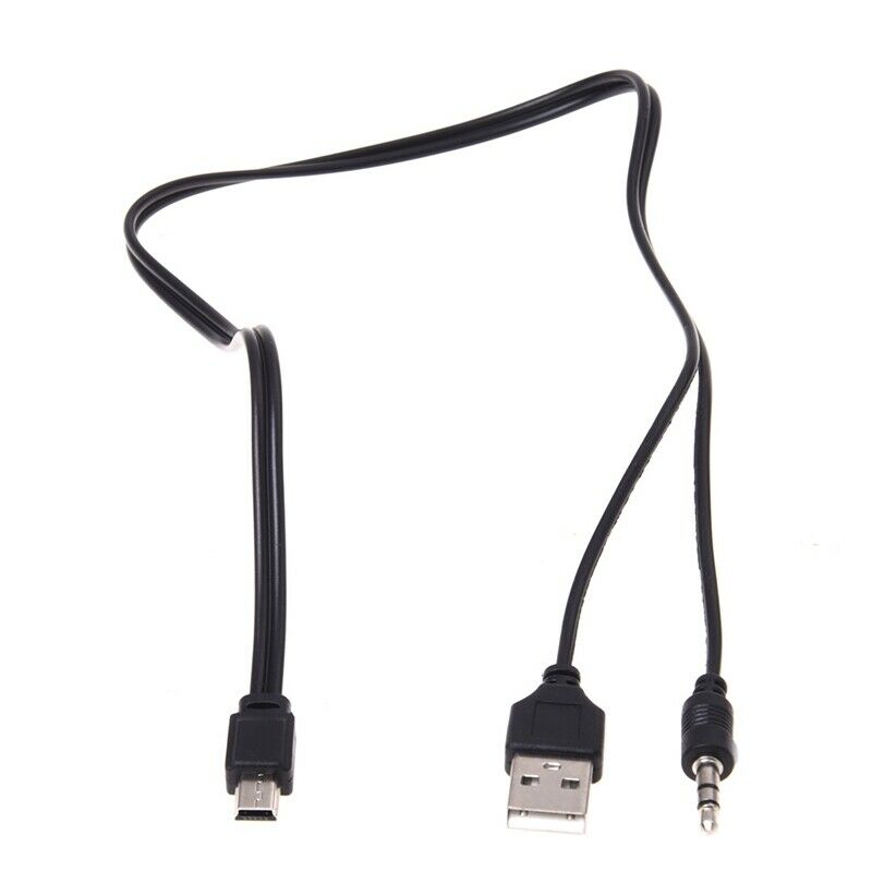 3.5mm Aux USB2.0 Male Mini 5 Pin USB Portable Speaker Audio Cable P3Y9