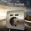 86 Type Wall Touch Panel Wall Socket Double USB Port Electrical Sockets
