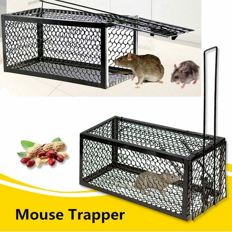 Rat Catcher Spring Cage Trap Humane Live Mouse Rodent Bait Pest Control Out