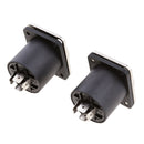 2 Pcs. 4-pin Stereo Speaker Built-in Socket Built-in Terminal