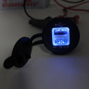Motorcycle Car Marine Mini Dual USB Charger Adapter Socket Power Outlet LED