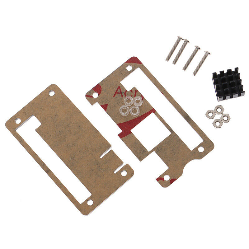 Raspberry Pi Zero W wireless Acrylic Case with Heat Sink Clear Black Enclos BX