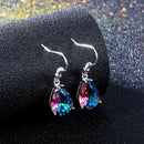 Rainbow Crystal Rhinestone Earrings Women Drop Dangle Ear Studs Jewelry Gift.ME