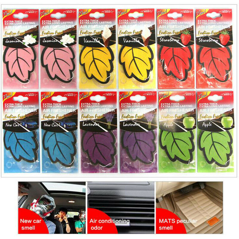 6Pcs/Lot Auto Shine Paper Hanging Car Air Freshener Vanilla perfumed Leaf  Bj