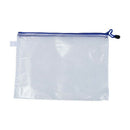 12 Pcs White Plastic Zipper Pen File Document Bags Folders Pockets R6I9