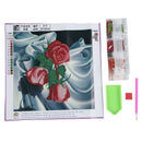 DIY 5D Diamond Painting Embroidery 3 Pink Rose Cross Stitch Tool Set Tool D E3N2