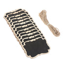 12Pcs/set Hanging Rope Wooden Blackboard Message Black BoardB Ew