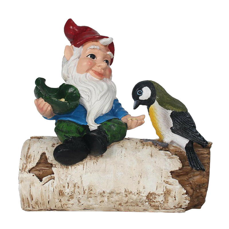 Bird Feeders for Outside, Garden Gnome Outdoor Statue, Small Statue for