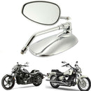 2PCS Motorcycle Oval Chrome Rear View Glasses Mirror For Ducati KTM KawasakiJ 3C