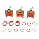 3 Piece E-TEN1221 ON/Off/On Mini Toggle Switch 6mm 4P2T 250V