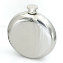 Round Stainless Steel Pocket Flask With Build-In Shot Glass 5Oz Hip Flask M J2M2