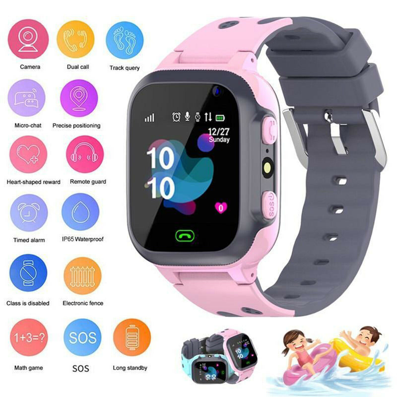 2Pcs Children Kids LBS Tracker Smartwatch Phone Camera Clock SOS Call School