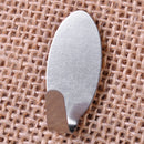 12X Oval Stainless Steel Self Adhesive Hooks Hanger Stick Home Wall Door Kitchen