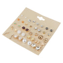 20 Pairs Stud Earrings Set Flower Butterfly Angel Wings Cubic Zirconia Jewelry