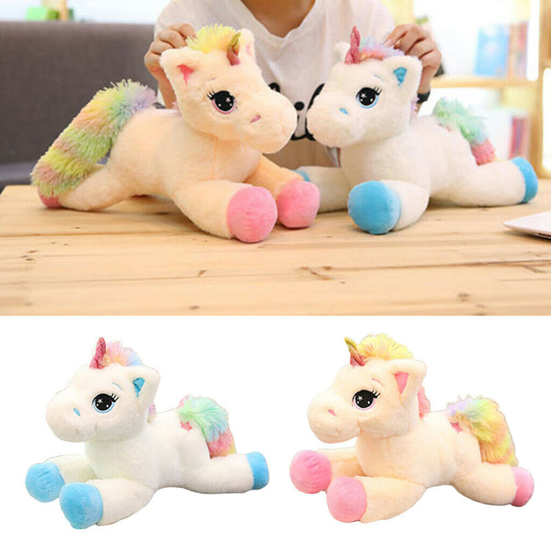 Cute Rainbow Unicorn Plush Soft Toys for Kids Girl Birthday Gifts Blue