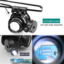 Headband 20x Magnifier Magnifying Glasses Lens with LED Lamp Lllumination Black