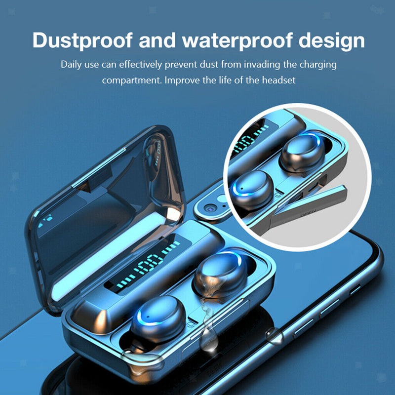 4pcs Wireless F9 Bluetooth Earphone  5.0 LED Display Waterproof Earbud Stereo