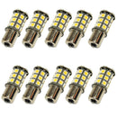 10x Car Auto RV Trailer 1156 BA15S 5050 27 SMD LED Light Backup Lamp Warm White
