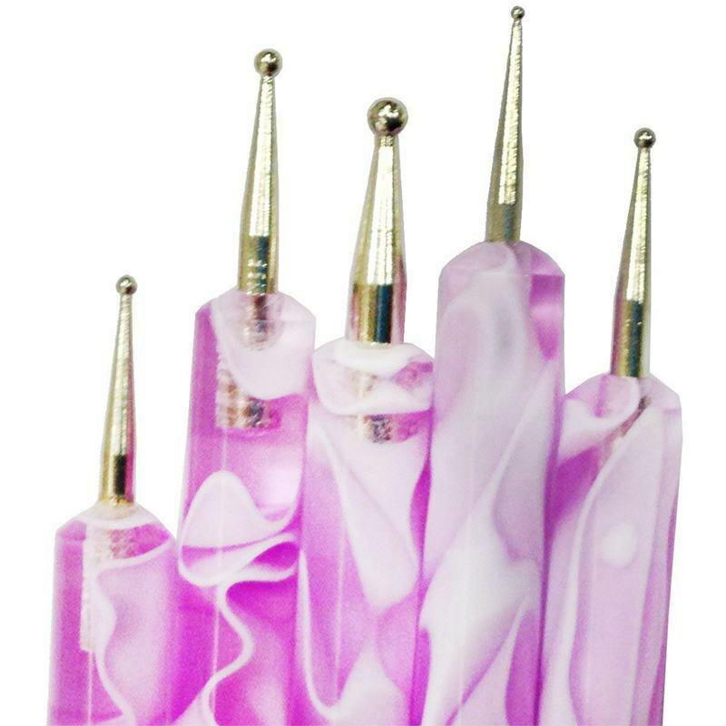 Set of 5 Nail Art Dotting Pen Manicure Accessory Kit Pedicure of Nail ArtNa I4A8