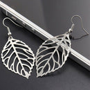 5X(Women'S Earrings Hot Fashion Jewelry Hollow Metal Leaves Dangling Long  Q4N1)