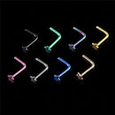 Exquisite Star Nose Ring Stud Elegant 8 Color L Shaped Nose Ring Stud Set JR