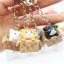 4Pcs Cats Keyring Cartoon Cat Key Chain Car Key Ring Pendant Bag Purse Gifts MO