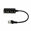 RJ45 Splitter Adapter, RJ45 1 Male to 3 Female Ports Socket Adapter Interfa