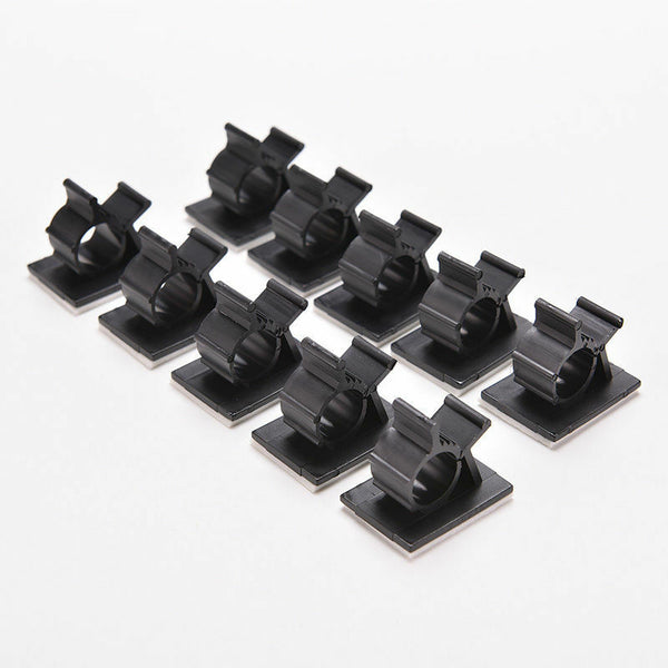 10x Adjustable Self-Adhesive Wire Cable Ties Mounts Clamp Clip Organizer Hol.AU