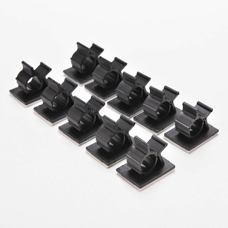 10x Adjustable Self-Adhesive Wire Cable Ties Mounts Clamp Clip Organizer Hol.AU