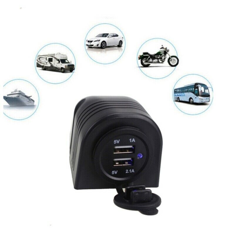 12V/24 USB Car Cigarette Lighter Socket Splitter Charger LED Display Waterproof