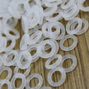 120x Rubber O-Ring Clip Charms Safety Stopper Beads White Fit Charm Bracelet