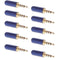 10Pcs Male to Jack 3.5mm 1/8" Mini Audio Plug Male Stereo Adaptors DIY Soldering