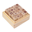 25pcs Love Diary Rubber Wooden Stamp Set DIY with Wooden Box