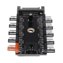 SATA Port Powered 11 Way 4pin Cooling Fan Power Cable Extender Hub for PC