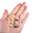6Pcs/Lot Winter Ice Fishing Lure 1.8cm 1.5g Mini Metal Lead Head Hook Bait
