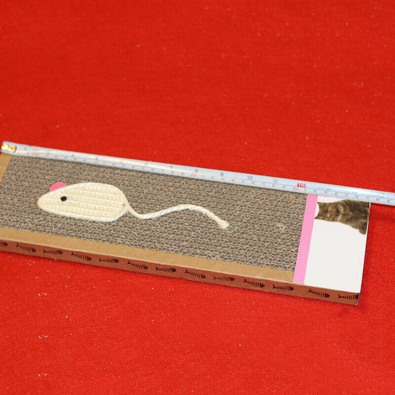 Pet Cat Kitten Corrugated Cardboard Scratcher Scratch Board Pad Bed w/ Catnip