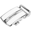 Men's Solid Buckle Automatic Ratchet Leather Belt Buckle In the middle