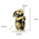 2pcs Lucky Fengshui Decor Brass Zodiac Rabbit Ox Statues Incense Holder