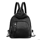 Chic Women Girl PU Leather Mini Preppy Black Backpack Casual School Shoulder Bag