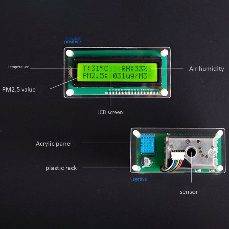 Household PM2.5 Detector Module TFT LCD Display Monitor Air Quality Dust Se V8I2