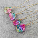 Rainbow Stone Crystal Quartz Chakra Rock Healing Pendant Necklace Gift Hot