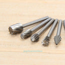 10Pcs HSS Rotary Burr Router Bits Set Milling Engraving Wood Working Cutter Tool