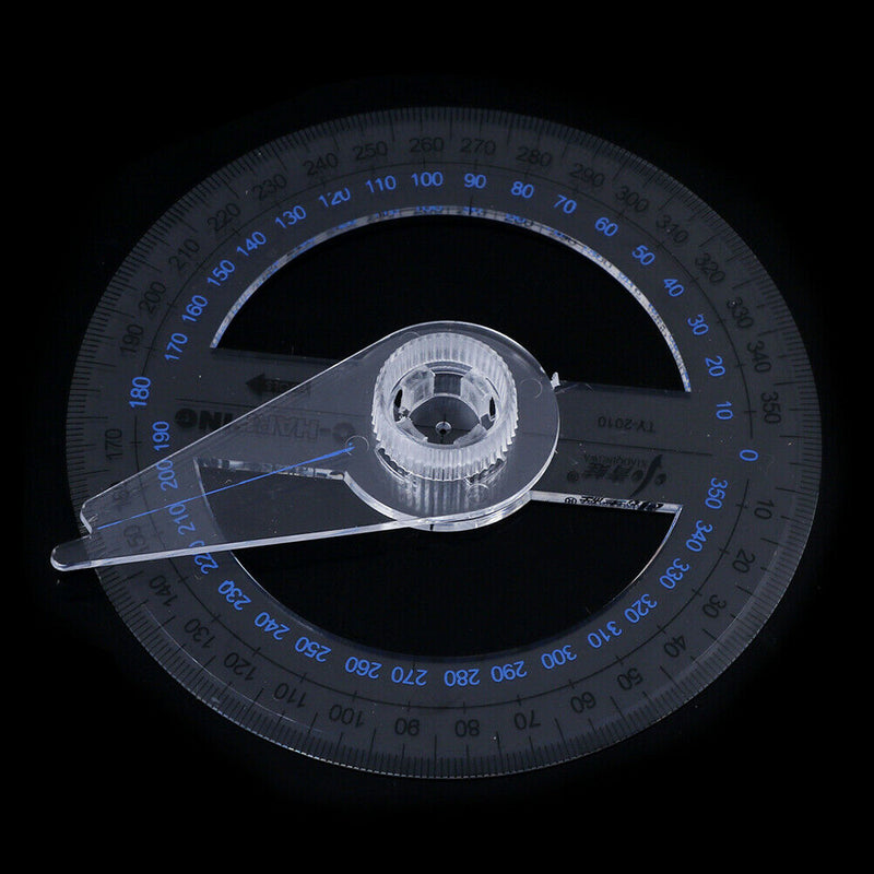 Portable Diameter Of 10cm Plastic 360 Degree Pointer Protractor Ruler